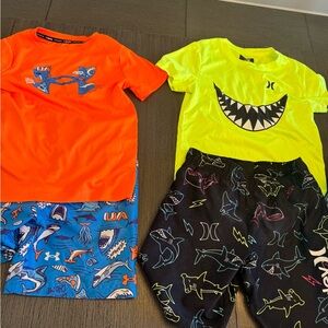 Under Armour Neon Yellow & Bright Orange Shark Swim Set